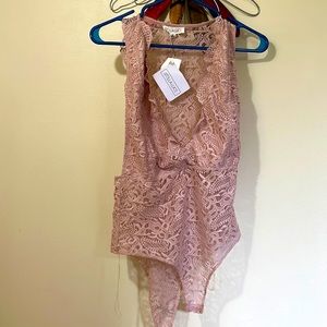 Pink Lace Body Suit - Size Medium *NWT*